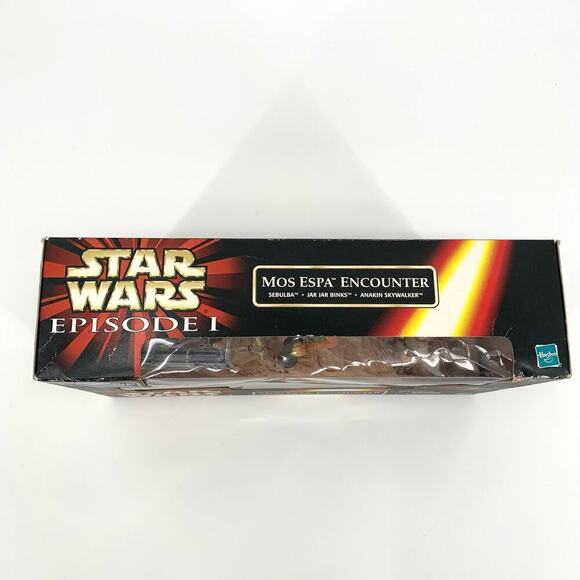 VTG 1999 Star Wars NIB Episode 1 Mos Espa Encounter Action Figures Jar Jar NOS - Picture 4 of 9